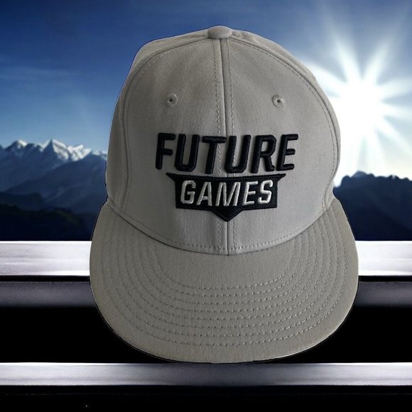 Mizuno Logo Hat Gray Black Fitted S/M  Baseball Cap Embroidered "Future Games" - Picture 1 of 7